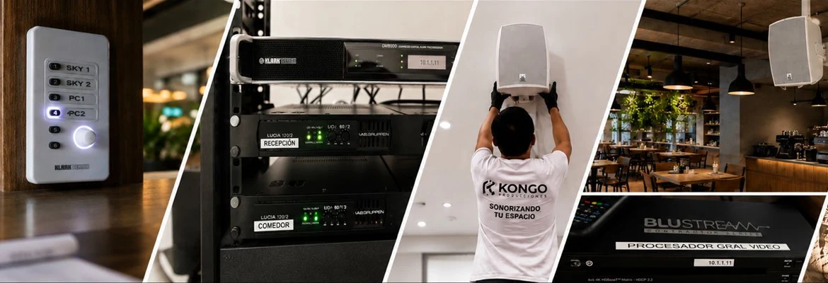 Equipo de audio en espacios